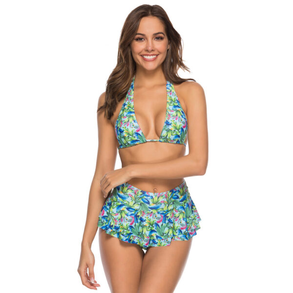 Halter High Waist Ruffle Bikini